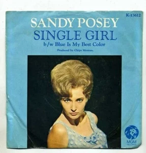 Sandy Posey Single Girl / Blue Is My Best Color 1966 45 RPM w/Picture Sleeve - Picture 1 of 1