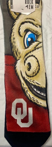 Oklahoma Sooners Boomer Sooner Mascot Quarter Socks S-M 6-8.5 Cover