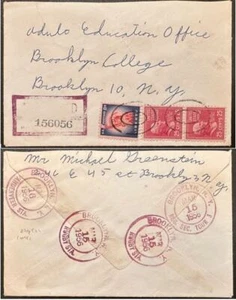 1956 US #829(2),#1041 on registered cover; prexie, prexy, liberty issue*d - Picture 1 of 3