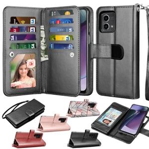 Per Motorola Moto G Stylus G Power G Play G 5G 2024 Custodia Portafoglio + Vetro Temperato - Foto 1 di 34