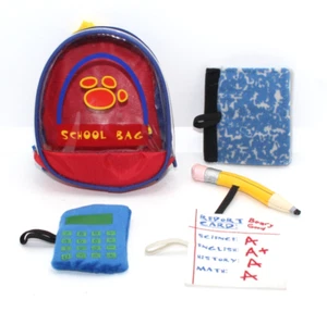Build a Bear Mochila Escolar Bolsa Lápiz Calculadora Cuaderno Juego de Tarjetas de Calificaciones - Imagen 1 de 2