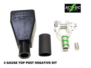 NEGATIVE 4 Gauge Battery Terminal Solder Pellet Shrink Tube & Protector Cover - Bild 1 von 2