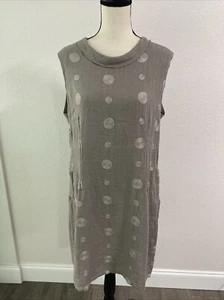 Neu mit Etikett Lina Tomei ärmellos besticktes italienisches Leinenkleid Größe XL - Bild 1 von 11