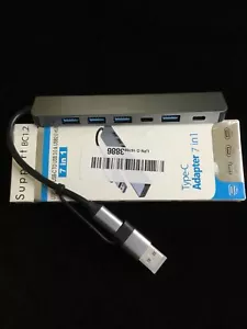 Unterstützung BC1.2 - 7 in 1 Typ C oder USB Adapter Hub - 2X USB 2.0, USB 3.0, 2x USB C - Bild 1 von 4
