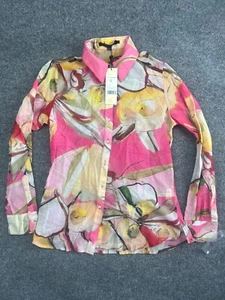 Robert Kitchen Blouse Women's Small Floral Button Up Long Sleeve NWT MSRP $165 - Picture 1 of 7