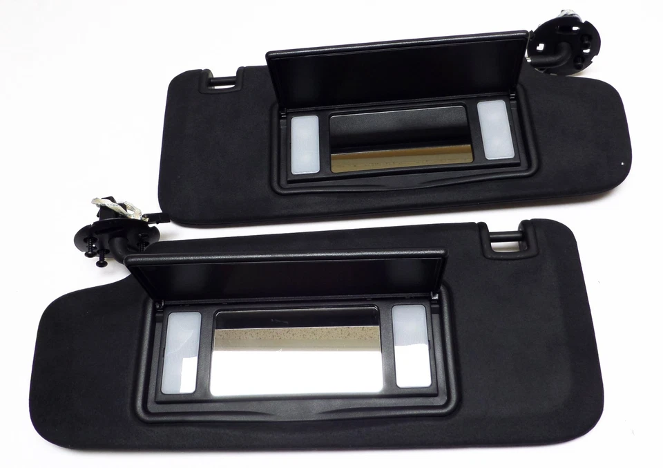 Parasol Negro Gamuza con Espejo Iluminado Barra Ajustable Malibu LaCrosse Verano Foto 1 de 4