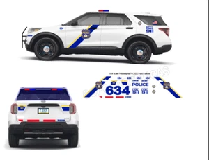 1/24 Scale Philly PA Waterslide Decals For Motormax 2022 Ford Explorer - Picture 1 of 1