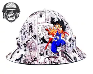 Custom Hydrographic Safety Hard Hat DRAGON BALL Z BW PRO CHOICE WIDE BRIM - Picture 1 of 4