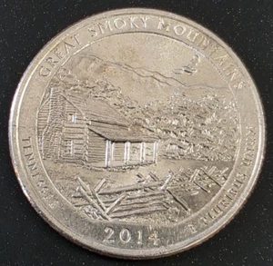 2014-D Great Smoky Mountains National Park Quarter AU / MS Semi Rare - Picture 1 of 2