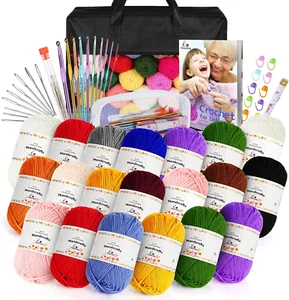 20Pcs Acrylic Yarn for Crocheting, Crotcheting Set for Beginners, Crochet Kit wi - Picture 1 of 8
