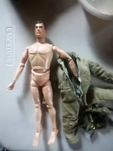 VTG 1964 Hasbro GI Joe Action Soldier Figure Fatigue Outfit Scar Brown With Back - Picture 1 of 20
