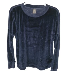 Felpa in velluto Calia by Carrie Underwood taglia Med blu navy difetto gomito destro - Foto 1 di 12