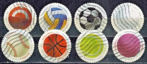Francobolli USA: 2017 palloni sportivi, SC 5203-10(8) usati fuori carta - Foto 1 di 1