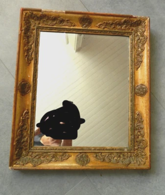 Miroir mercure Cadre Ancien ép. restauration début XIXe  bois doré palmettes - Photo 1/4