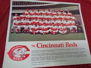 BASEBALL - 1970 CINCINNATI REDS TEAM CARD (1) ORIGINAL PHOTO SHEET - MLB - Picture 1 of 2