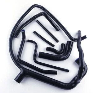 Black Fits Land Rover Defender 1994-98 300TDI 90/110/130 Silicone Radiator Tubes - Picture 1 of 15