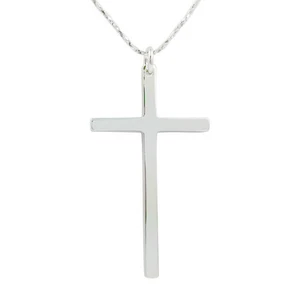 Fashion Jewelry - 18k White Gold Plated Cross Necklace (FN090) - Picture 1 of 1