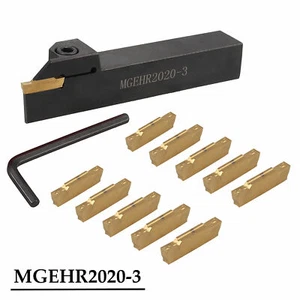 MGEHR2020-3 Lathe Grooving Parting Cutter Tool Holder + MGMN300-M 3mm Inserts - Picture 1 of 9