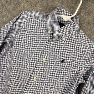 Ralph Lauren Jungen Langarm Hemd mit Knopfleiste blau rot kariert Größe 2T EUC 478 - Bild 1 von 7