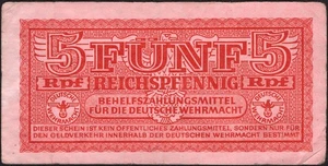 50 Reichspfennig 1942 - Payment certificate for German Army M35 - "G" - C20 - Picture 1 of 3