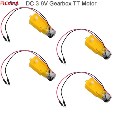 4pcs TT Gearbox Motor DC 3-6V 200RPM 1:48 Wire 2pin for Arduino Smart Car Robot - Image 1 of 3