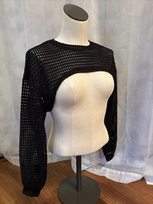 Sexy Suéter M Pullover Ligero Para Mujer Malla Corto Manga Larga 1/4 Foto 1 de 4