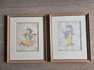 3er Set signierte Original Leo Brückner Aquarelle, 1948; mattiert / gerahmt - Bild 1 von 13