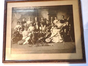 Antique Victorian Studio Photograph Dated 1902 Orchestra Or Musical Group Signed - Picture 1 of 8