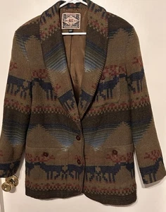Vintage 90’sExpress Jeans Aztec Southwest Blazer Sz S Buttons Pockets Deer - Picture 1 of 16