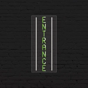 Entrance Sign for Business Displays | LED Flex Neon | 13"W x 32"H x 1"D - Picture 1 of 4