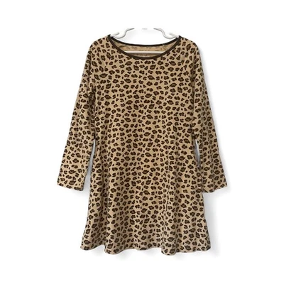 Vestido Pullover Manga Larga Estampado Leopardo Lands' End Niñas Talla 5-6 M Foto 1 de 4