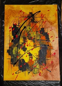 IPonArt Acrylbild, handgespachtelt, Unikat, 50x70 cm,  Keilrahmen. "Orakel".  - Bild 1 von 1