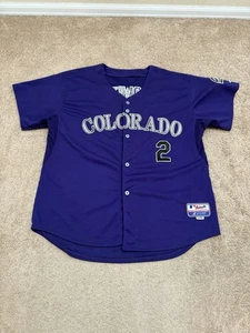 Majestic Men’s Colorado Rockies Troy Tulowitzki Size 56 Purple MLB Jersey - Picture 1 of 5