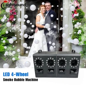 1500W 48LED 4 Wheel Smoke Bubble Fog Machine For Disco Party Club Lighting Show - Picture 1 of 7