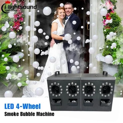 1500W 48LED 4 Wheel  Smoke Bubble Fog Machine For Disco Party Club Lighting Show - Image 1 of 4