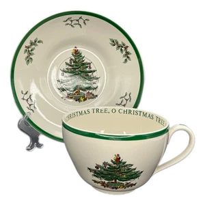 Juego de tazas y platillos Spode árbol de Navidad Jumbo Inglaterra de colección - Imagen 1 de 7