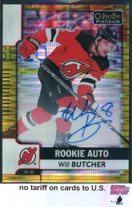 2017-18 OPC Platinum Rookie Auto Rainbow Seismic Gold #RWB Will Butcher 25/25 - Picture 1 of 2