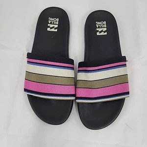 Billabong Surf Retreat Damen-Pantolette Sandale rosa gestreift Größe 7 - Bild 1 von 7