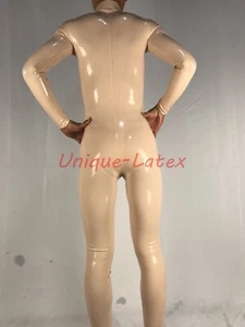 474 Latex gummi catsuit no zip neck entry with c cup silicone breast Transsexual - Picture 1 of 6