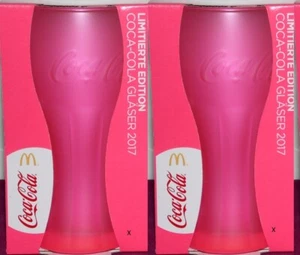 McDONALD´S Collection 2017 * 2 Gläser neon pink *** Coca Cola Glas - Bild 1 von 1