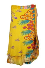 Boho Chic Gypsy Wrap Skirt Reversible Vintage Beach Cover Up Sarong Dress