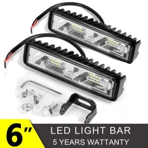 2X 6 pulgadas LED barra de luz de trabajo vainas lámpara antiniebla camión de conducción todoterreno 4x4 SUV ATV - Imagen 1 de 13
