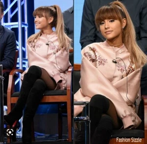 Stella McCartney Womens Jacket Duchesse Blush Pink Satin Floral Bomber 34 0 XS - Picture 1 of 12