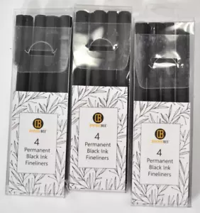 Lot of 3 Packs Diverse Bee Fine Tips Pens 12 Total Quick Dry Markers Journaling - Picture 1 of 5