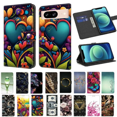 Flip Wallet Magnetic Case Stand Cover For Google Pixel 3a XL 4 4a 5 XL 6 6a 7 8 - Image 1 of 4
