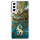 Case For Samsung Galaxy S23 A15 A54 A25 A34 Marble Personalised Name Phone Cover
