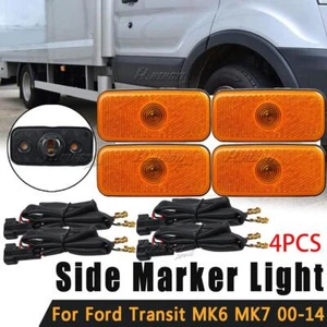 4x For Ford TRANSIT MK6 MK7 Side Marker Light Lamp Reflector Lens & Wiring 00-14 - Picture 1 of 16