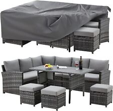 7 Pieces Outdoor Rattan Sectional Sofa Patio Furniture Set w/ Protection Cover