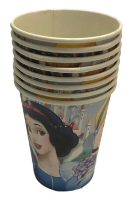 Disney Princess Party Cups 266ml 8pk with Snow White, Ariel + Cinderella - Image 1 of 4