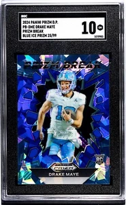 2024 Panini Prizm Draft Picks - Prizm Break - Blue Ice - Drake Maye /99 PSA 10 - Picture 1 of 2